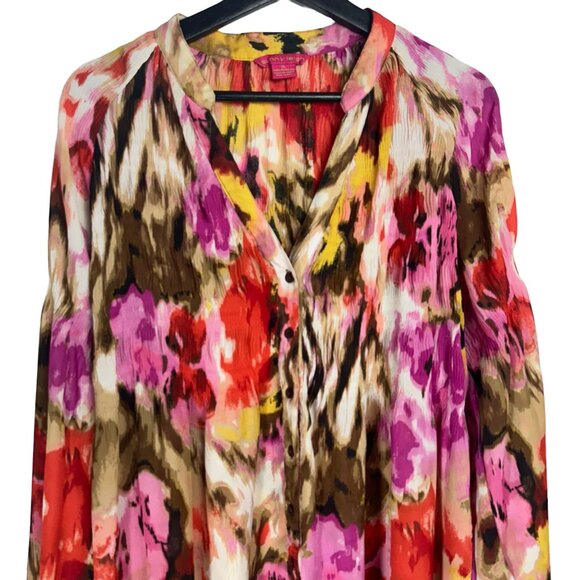 Sunny Leigh Pink Watercolor Flowy Blouse XL - Picture 4 of 5